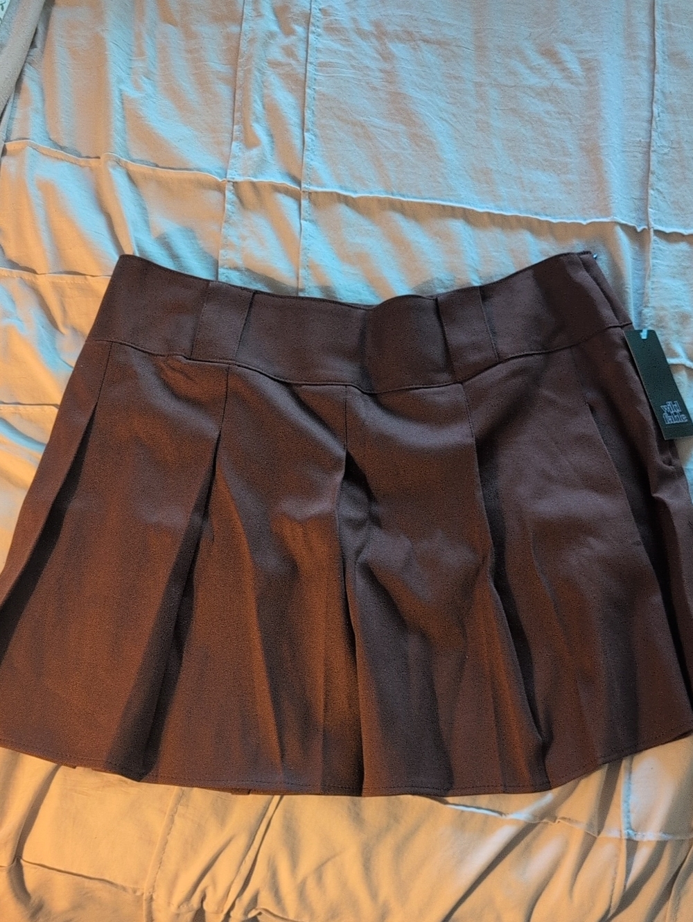 wild fable Pleated Mini Skirt in Dark Brown, Large